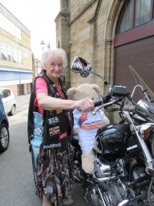 Audrey rock and rolling as a volunteer at the Howlands. 