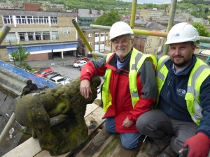 Taking a close look at the Pancake Dog with Andy Matley the site manager for HB Projects.