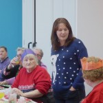 Cath Longley talking to the members.