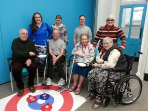 Pictured left to right: Stanley Dorr, Holly Sheen, from Sport Works,  Kevin Walton, Mandy Ross, and Nigel Parkinson.   Maureen Sheard, Pam Long, Brenda Sunderland.