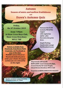 Autumn Quiz coming to Shaw Cross Boys Club